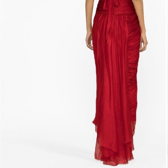 Sold***Maria Lucia Hohan Red Silk Gown - Picture 3 of 6